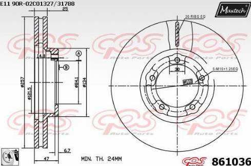 Maxtech 861036.0080 - Тормозной диск autosila-amz.com