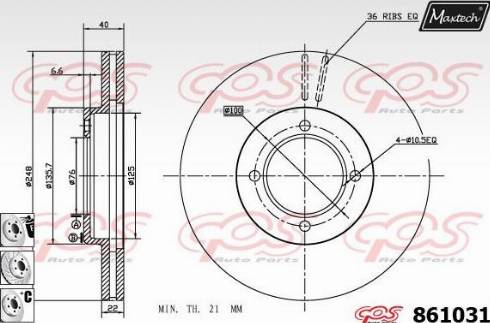 Maxtech 861031.6880 - Тормозной диск autosila-amz.com