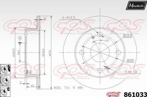 Maxtech 861033.6880 - Тормозной диск autosila-amz.com