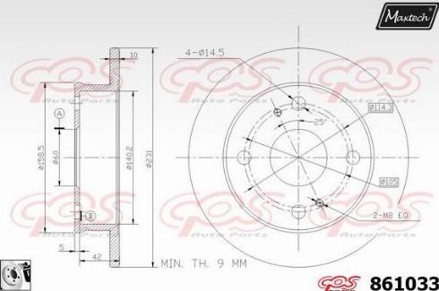 Maxtech 861033.0080 - Тормозной диск autosila-amz.com