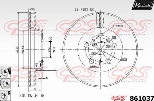 Maxtech 861037.6980 - Тормозной диск autosila-amz.com