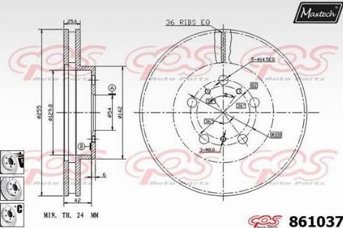 Maxtech 861037.6880 - Тормозной диск autosila-amz.com