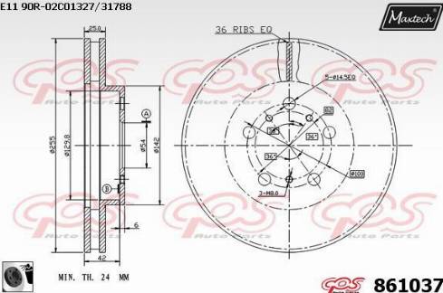 Maxtech 861037.0060 - Тормозной диск autosila-amz.com