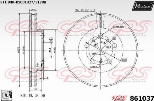 Maxtech 861037.0080 - Тормозной диск autosila-amz.com