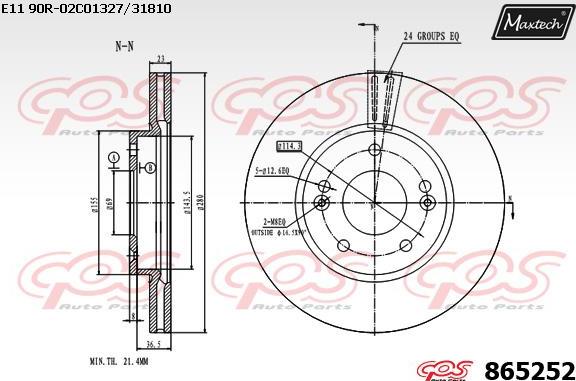 Maxtech 861037 - Тормозной диск autosila-amz.com