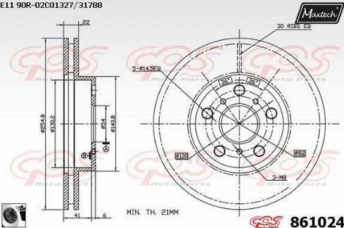 Maxtech 861024.0060 - Тормозной диск autosila-amz.com