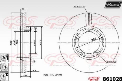 Maxtech 861028.6980 - Тормозной диск autosila-amz.com