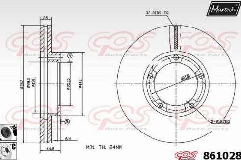 Maxtech 861028.6060 - Тормозной диск autosila-amz.com