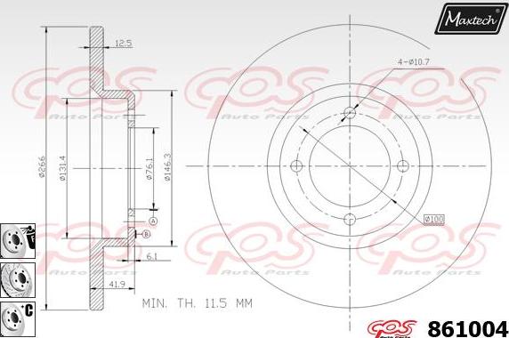 Maxtech 865236 - Тормозной диск autosila-amz.com