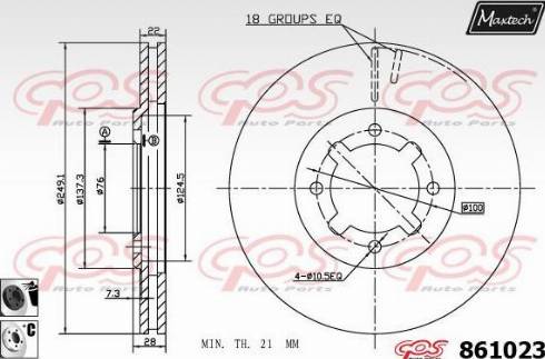 Maxtech 861023.6060 - Тормозной диск autosila-amz.com