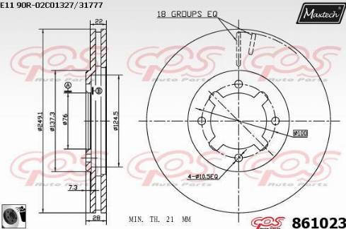 Maxtech 861023.0060 - Тормозной диск autosila-amz.com