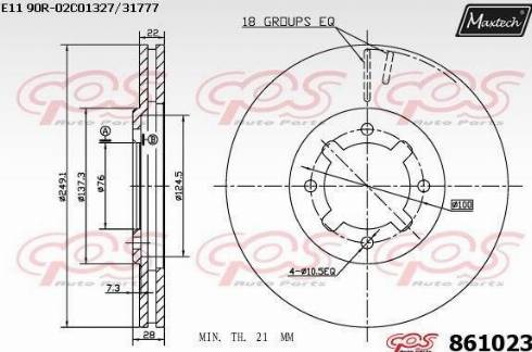 Maxtech 861023.0000 - Тормозной диск autosila-amz.com