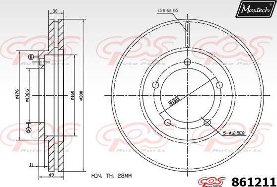 Maxtech 861199 - Тормозной диск autosila-amz.com