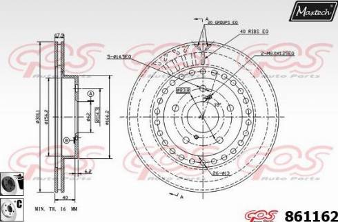 Maxtech 861162.6060 - Тормозной диск autosila-amz.com