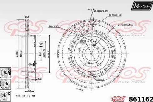 Maxtech 861162.6880 - Тормозной диск autosila-amz.com