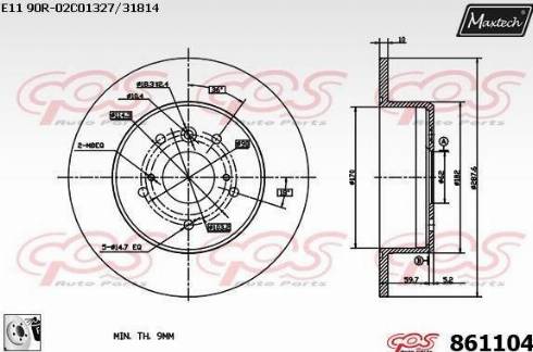 Maxtech 861104.0080 - Тормозной диск autosila-amz.com