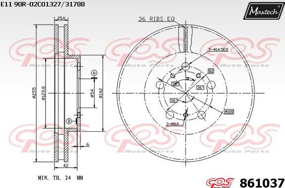 Maxtech 861104 - Тормозной диск autosila-amz.com