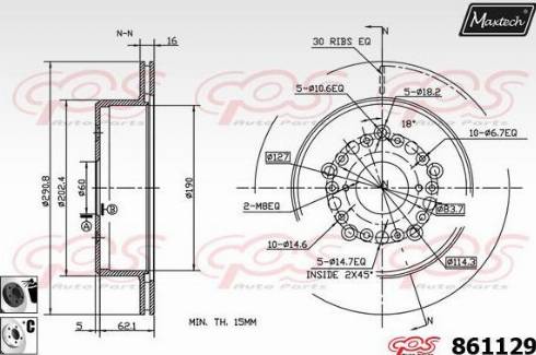 Maxtech 861129.6060 - Тормозной диск autosila-amz.com