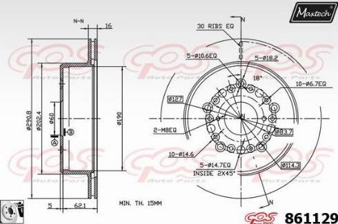 Maxtech 861129.0080 - Тормозной диск autosila-amz.com