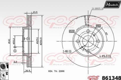 Maxtech 861348.6060 - Тормозной диск autosila-amz.com