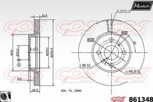 Maxtech 861348.0060 - Тормозной диск autosila-amz.com