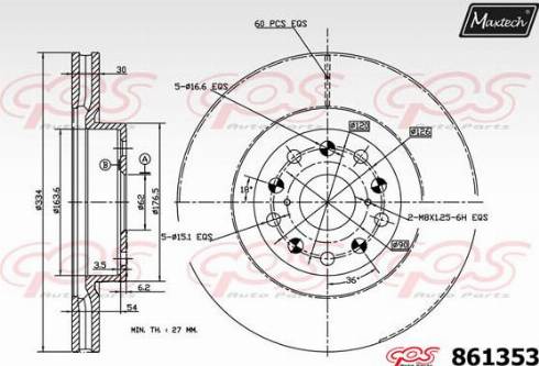 Maxtech 861353.0000 - Тормозной диск autosila-amz.com