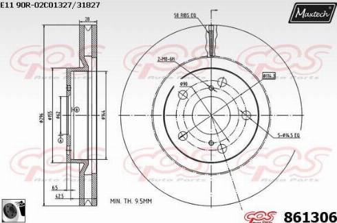 Maxtech 861306.0060 - Тормозной диск autosila-amz.com