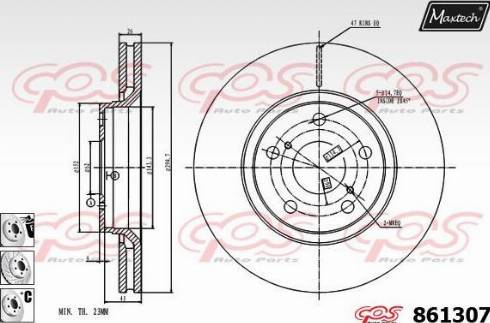 Maxtech 861307.6880 - Тормозной диск autosila-amz.com