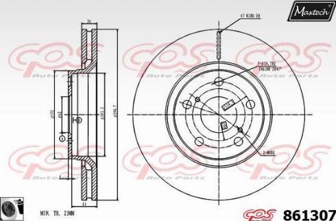 Maxtech 861307.0060 - Тормозной диск autosila-amz.com