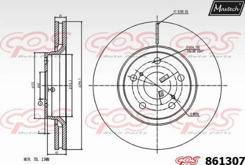 Maxtech 861307.0000 - Тормозной диск autosila-amz.com