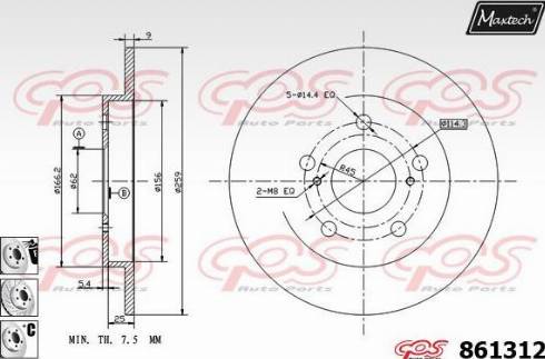 Maxtech 861312.6880 - Тормозной диск autosila-amz.com