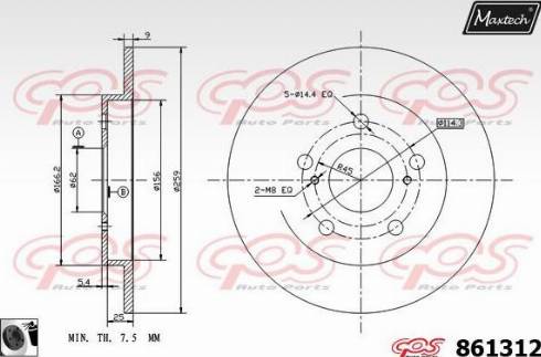 Maxtech 861312.0060 - Тормозной диск autosila-amz.com