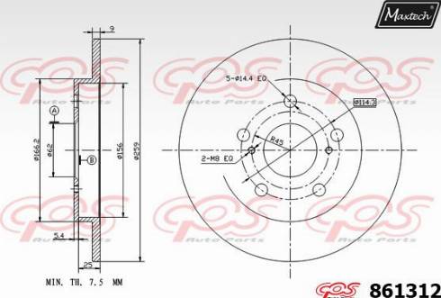 Maxtech 861312.0000 - Тормозной диск autosila-amz.com