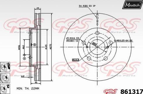 Maxtech 861317.6980 - Тормозной диск autosila-amz.com