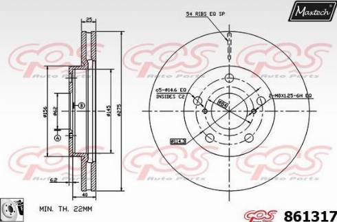 Maxtech 861317.0080 - Тормозной диск autosila-amz.com