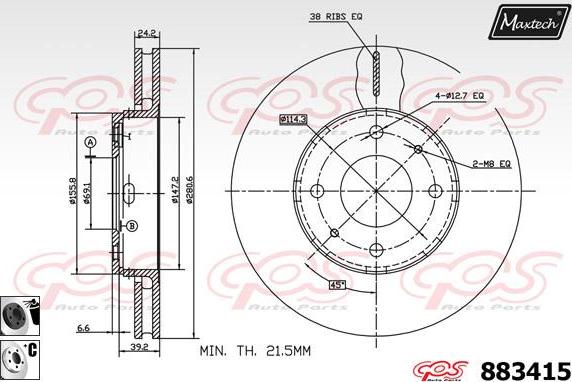 Maxtech 861317 - Тормозной диск autosila-amz.com