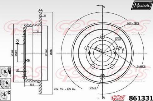 Maxtech 861331.6980 - Тормозной диск autosila-amz.com