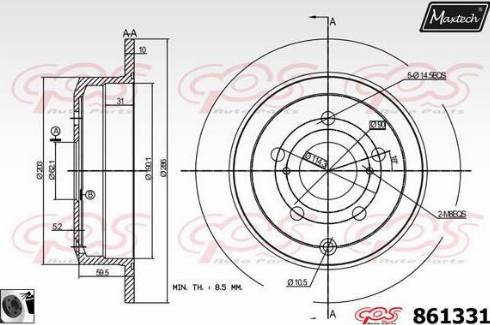 Maxtech 861331.0060 - Тормозной диск autosila-amz.com