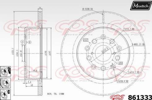 Maxtech 861333.6880 - Тормозной диск autosila-amz.com