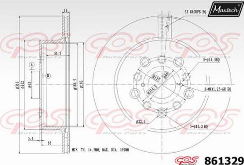 Maxtech 861329.0000 - Тормозной диск autosila-amz.com