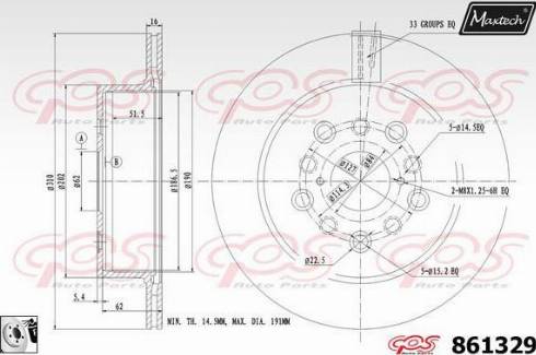 Maxtech 861329.0080 - Тормозной диск autosila-amz.com