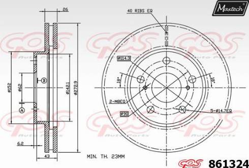 Maxtech 861324.0000 - Тормозной диск autosila-amz.com