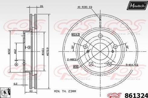 Maxtech 861324.0080 - Тормозной диск autosila-amz.com