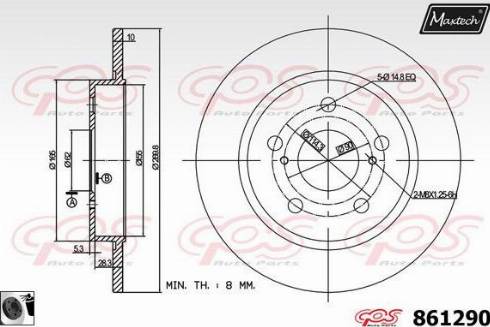 Maxtech 861290.0060 - Тормозной диск autosila-amz.com