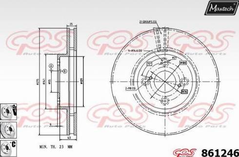 Maxtech 861246.6980 - Тормозной диск autosila-amz.com