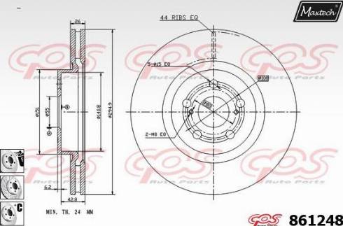 Maxtech 861248.6980 - Тормозной диск autosila-amz.com