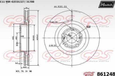 Maxtech 861248.0000 - Тормозной диск autosila-amz.com