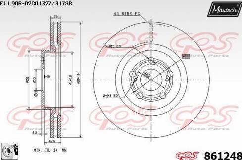 Maxtech 861248.0080 - Тормозной диск autosila-amz.com