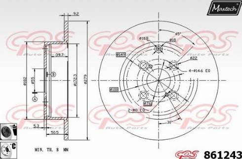 Maxtech 861243.6060 - Тормозной диск autosila-amz.com