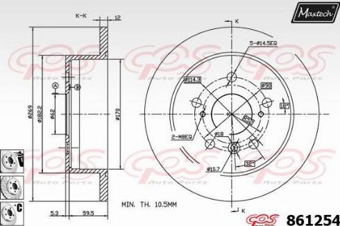 Maxtech 861254.6880 - Тормозной диск autosila-amz.com